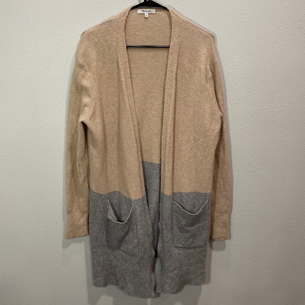 MADEWELL‎ Kent Colorblock cardigan long beige gray J8607